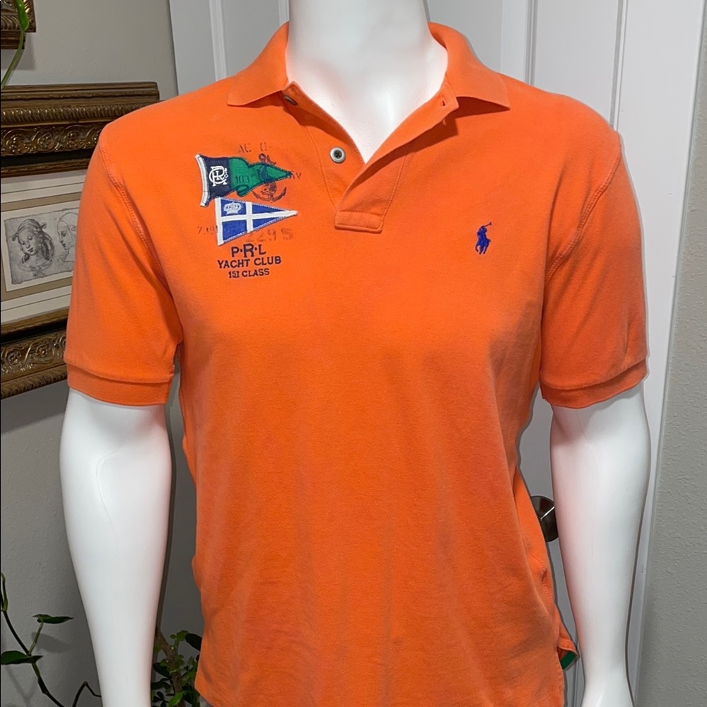 Unique Embroidered Polo by Ralph Lauren Orange Polo Shirt